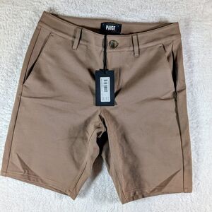 387-PAIGE Brown Flat Front Shorts NWT Stretch